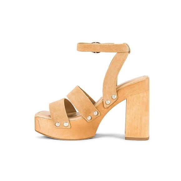Sam Edelman Rosalind Platform BLOCK Heel Sandal Sesame Suede I0310L32 Size 10 - Picture 3 of 7